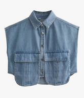 GLO CROP DENIM TOP