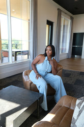 DENIM CRUSH JUMPSUIT