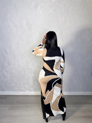 ABSTRACT SWEATER DRESS