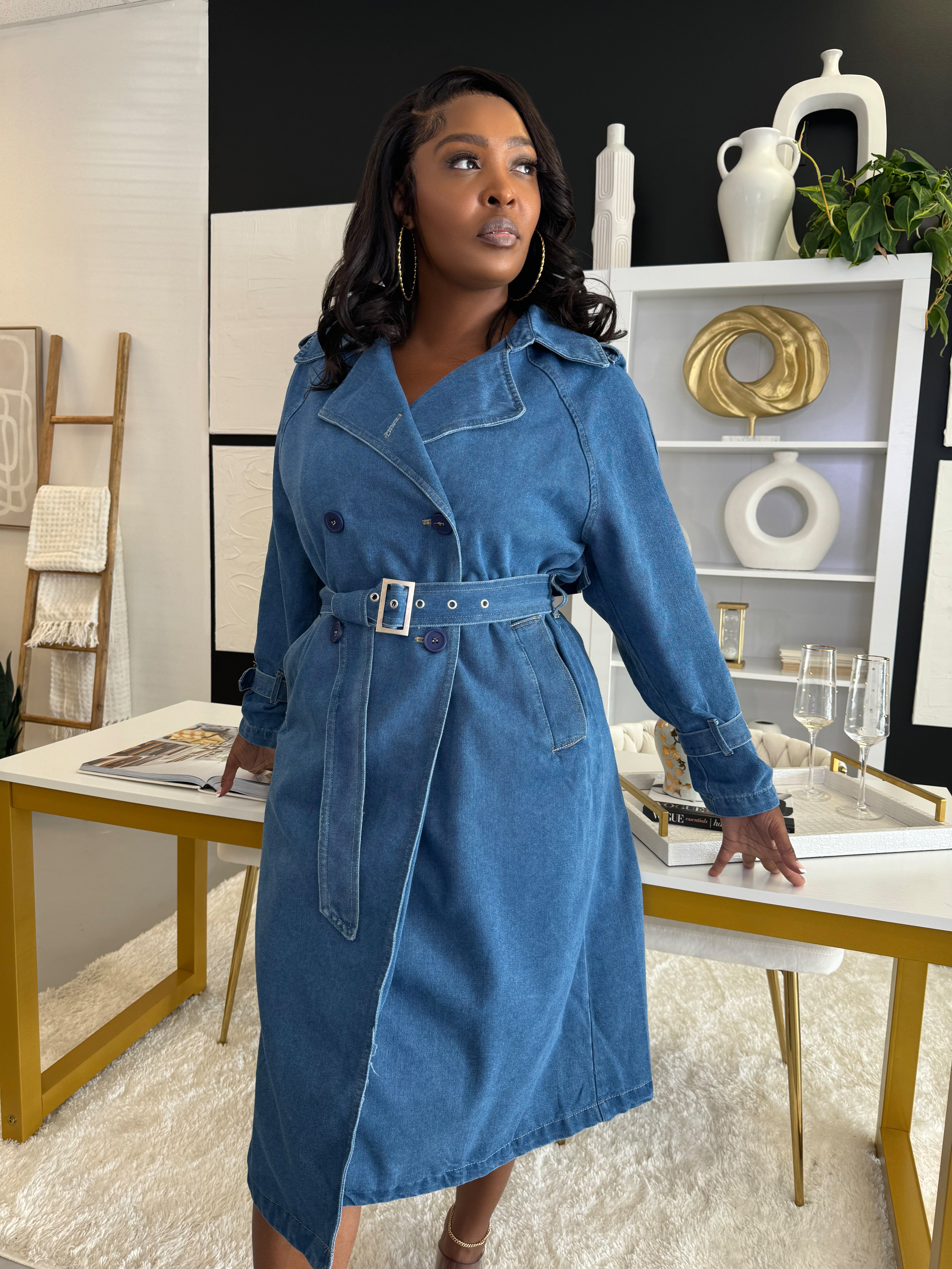 denim trench coat dress Olivia Denim Trench Coat Dress | FINAL SALE