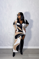 ABSTRACT SWEATER DRESS