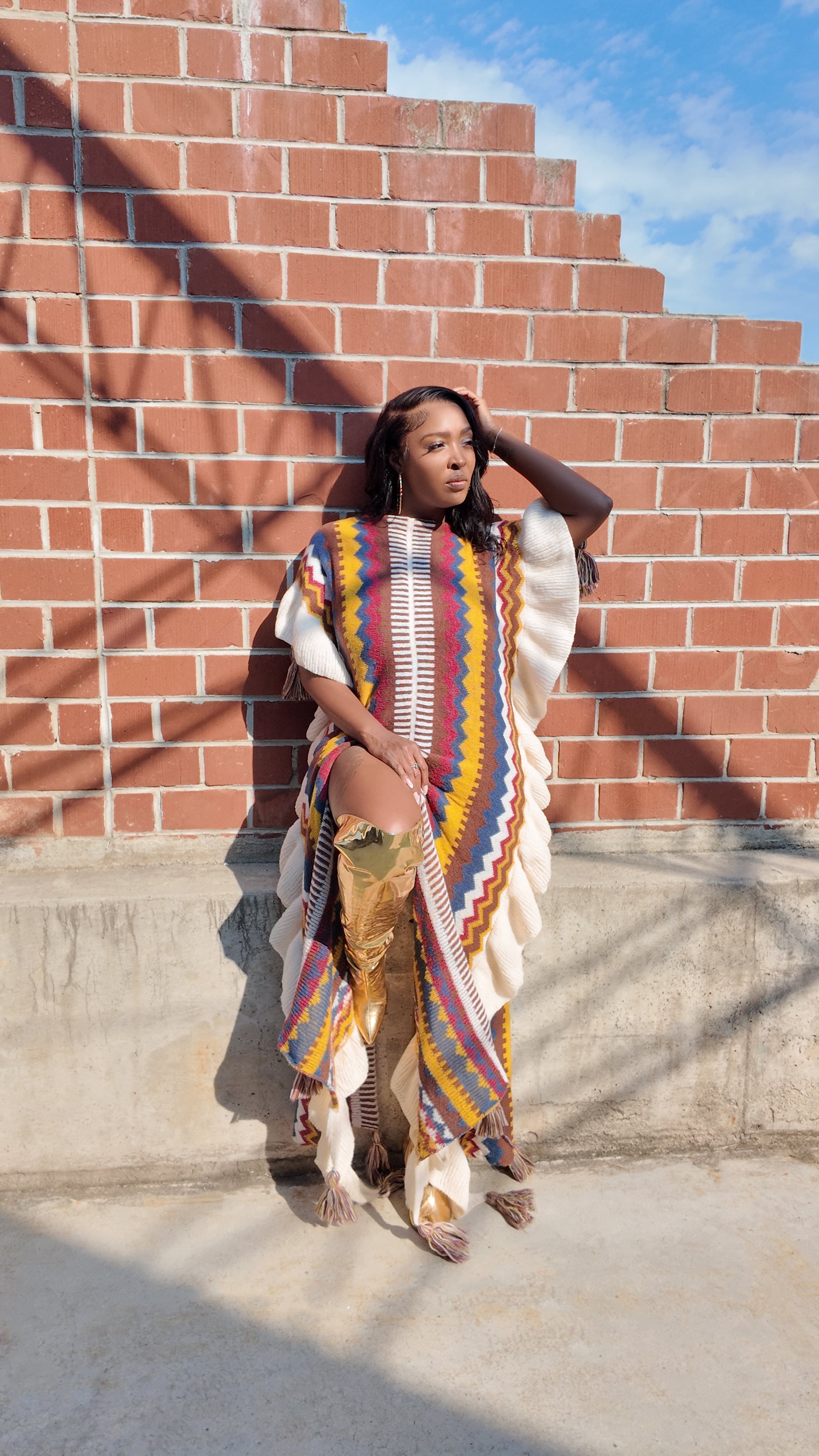 SO FETCH MAXI SWEATER PONCHO