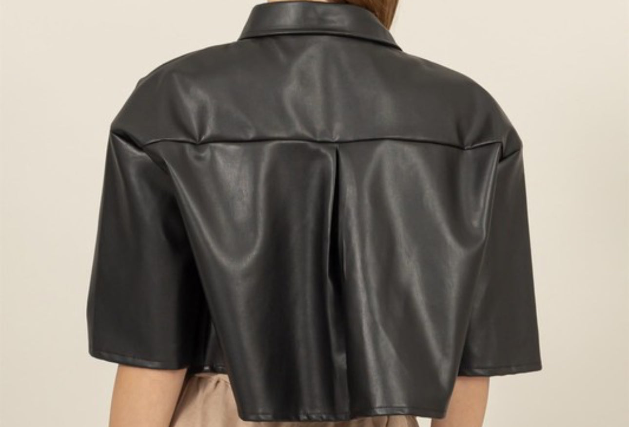 Faux Leather Crop Top