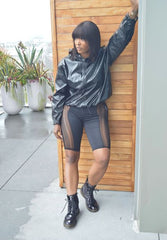 KEEP IT COOL FAUX LEATHER WINDBREAKER