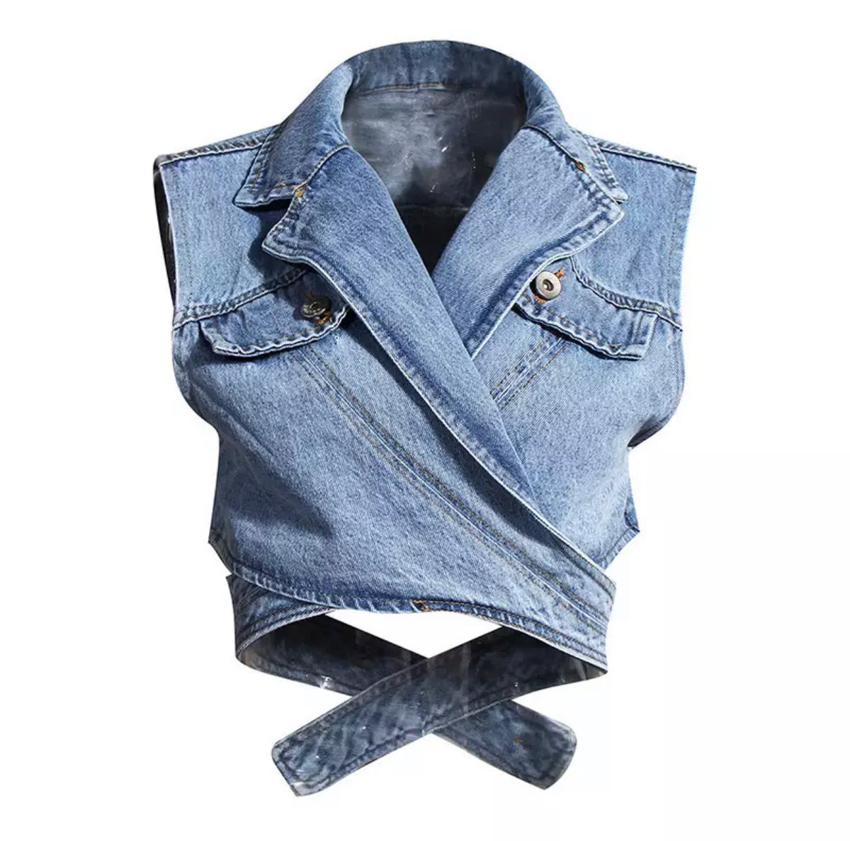 Denim Wrap Vest